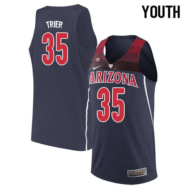 2018 Youth #35 Allonzo Trier Arizona Wildcats College Basketball Jerseys Sale-Navy